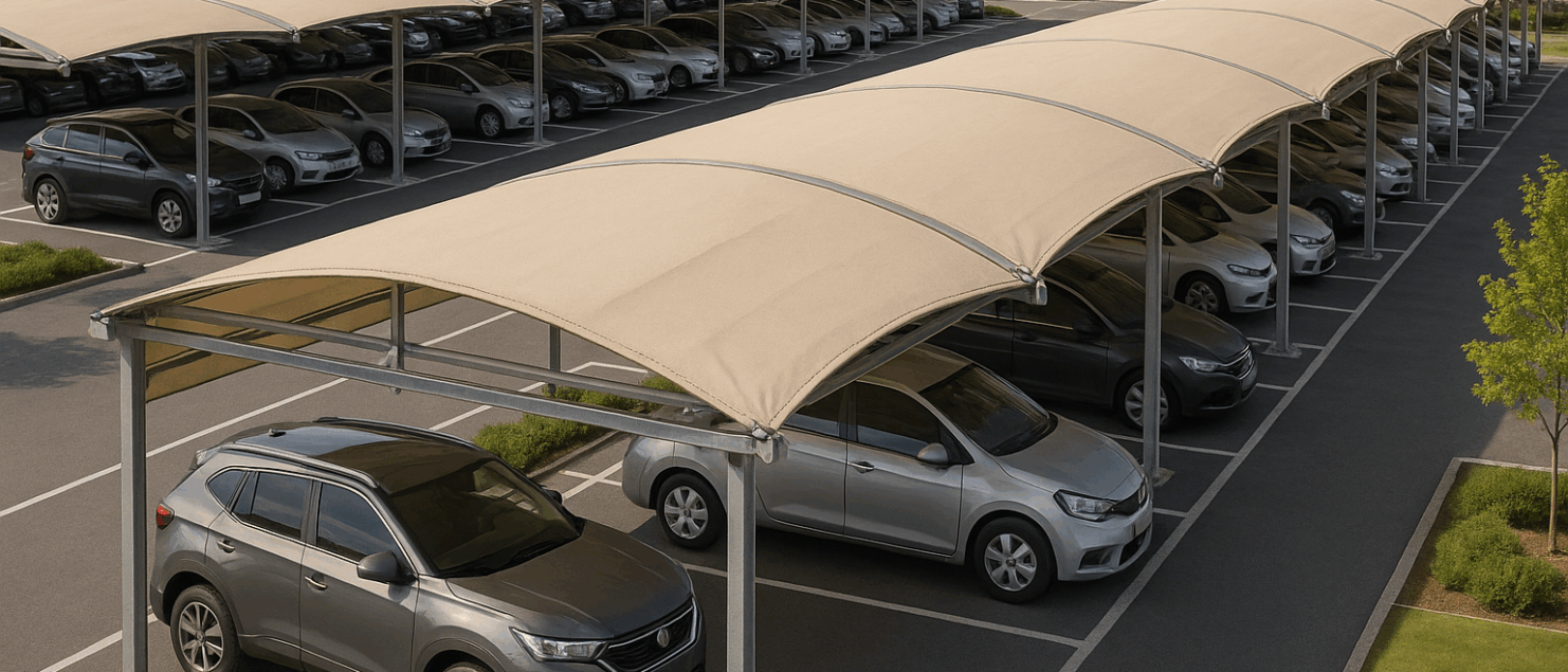 Cubiertas de toldos para parkings