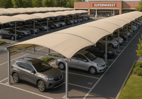 Cubiertas de toldos para parkings