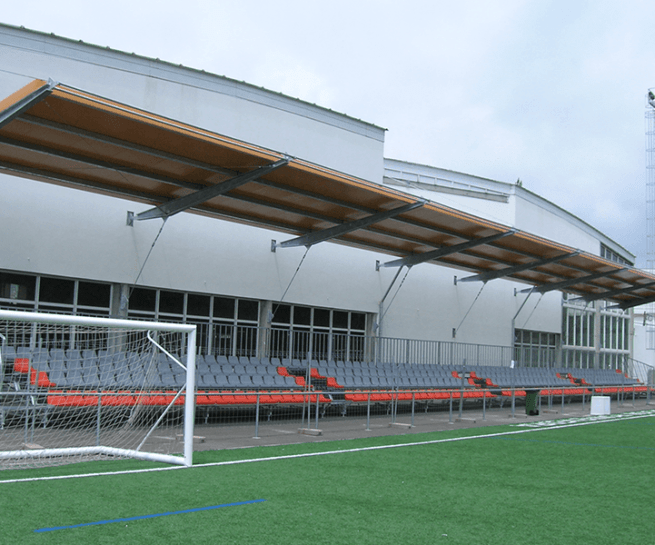 marquesina grada filas Pontevedra - Marquesinas para Campos de Fútbol