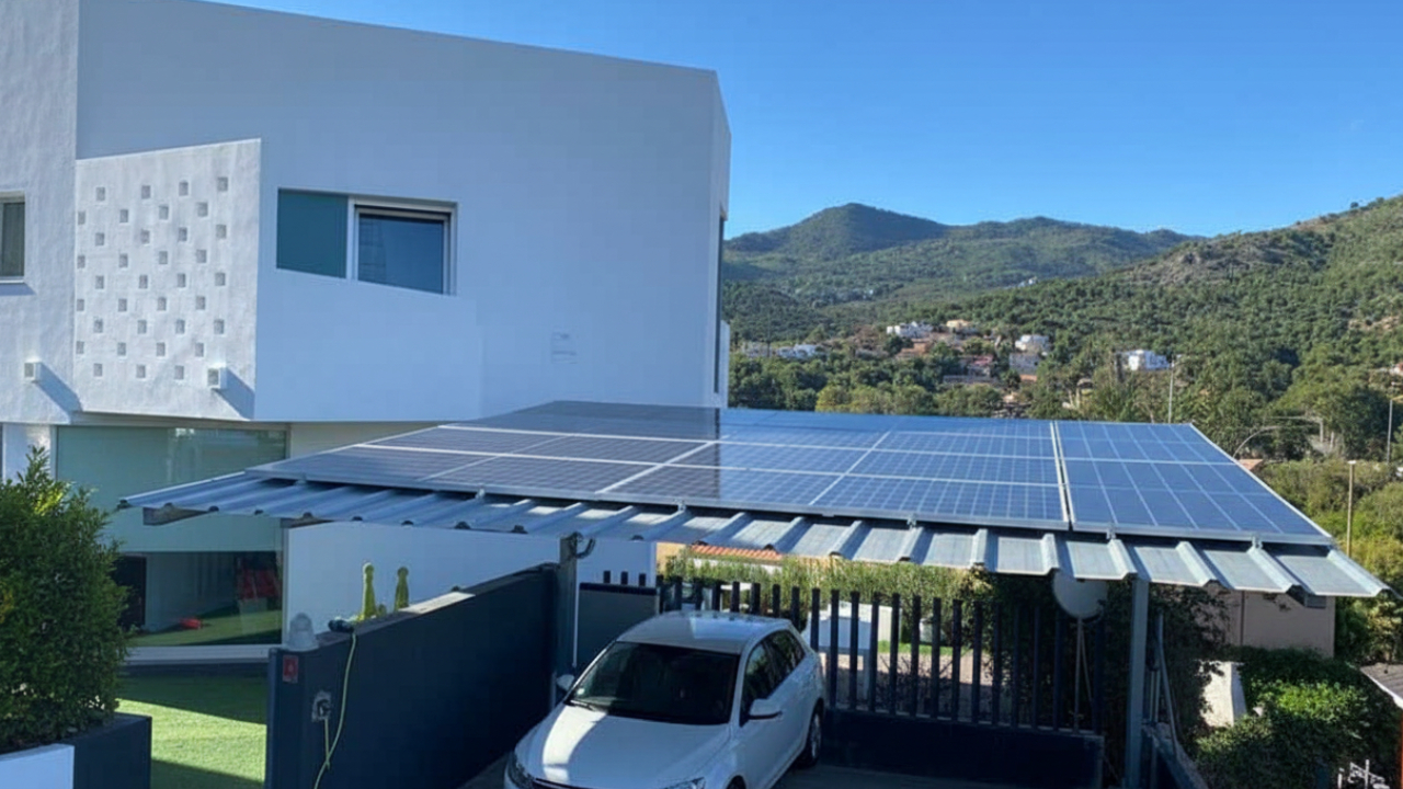 Pergola solar vivienda unifamiliar