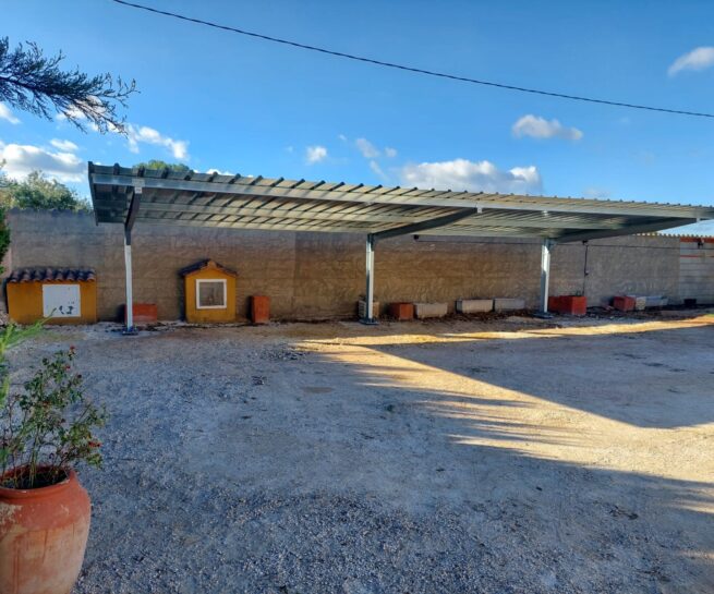 marquesina con chapa galvanizada