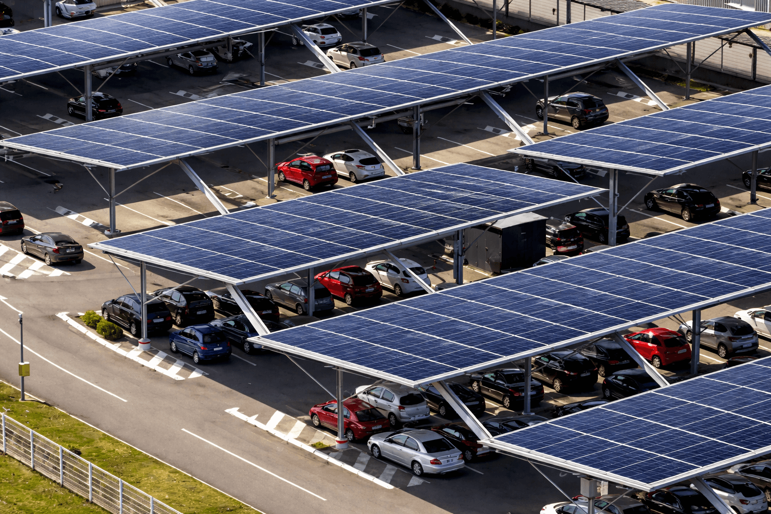 Estructura metálica parking solar en Barcelona Estructura metálica parking solar en Barcelona